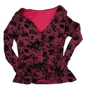 Red Velvet Floral Wrap Top – Valentine’s Date Night